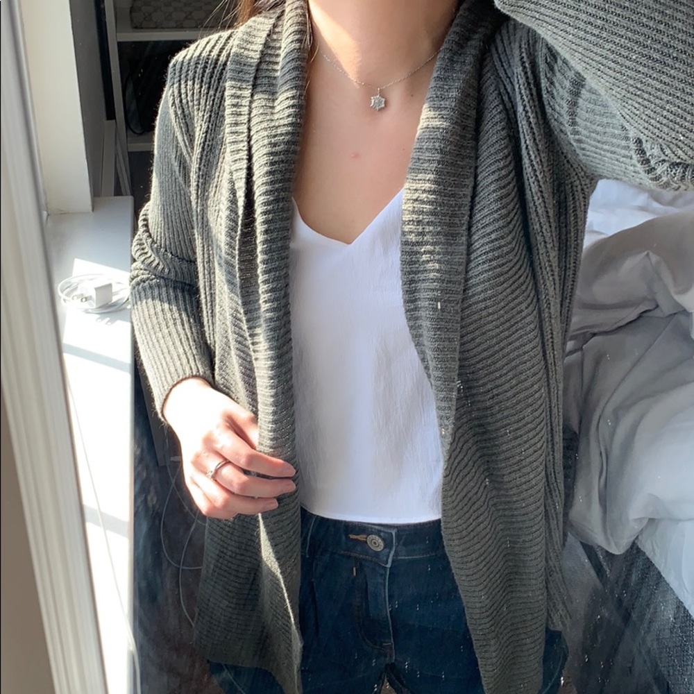 [S] Grey Knitted Cardigan